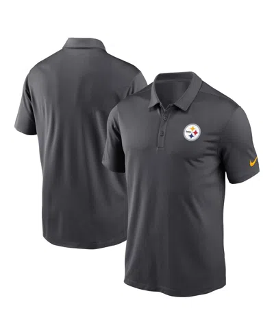 NIKE MEN'S ANTHRACITE PITTSBURGH STEELERS FRANCHISE TEAM LOGO PERFORMANCE POLO