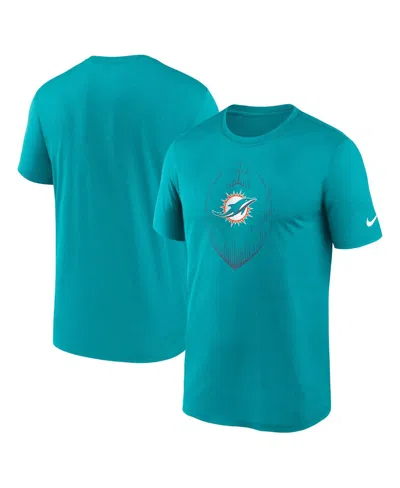 NIKE MEN'S AQUA MIAMI DOLPHINS PRIMETIME LEGEND ICON PERFORMANCE T-SHIRT