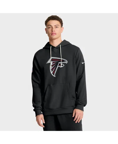 NIKE MEN'S BLACK ATLANTA FALCONS SIDELINE STANDARD ISSUE INITIAL HOME DRI-FIT HOODIE