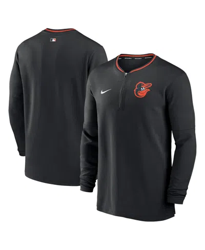 NIKE MEN'S BLACK BALTIMORE ORIOLES AUTHENTIC COLLECTION PERFORMANCE HALF-ZIP TOP
