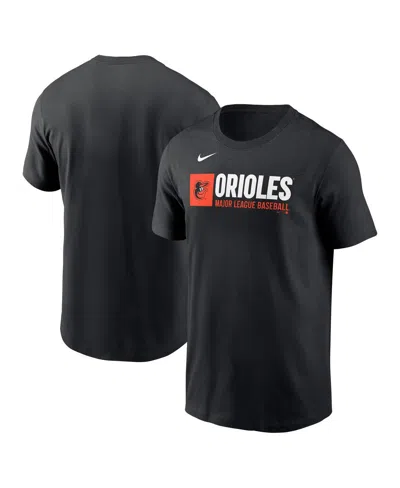 NIKE MEN'S BLACK BALTIMORE ORIOLES TEAM BLOCK T-SHIRT