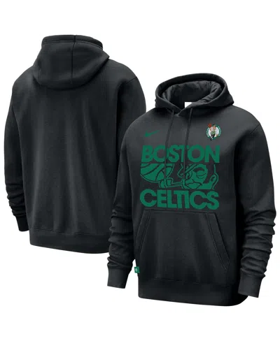 NIKE MEN'S BLACK BOSTON CELTICS COURTSIDE CLUB PULLOVER HOODIE