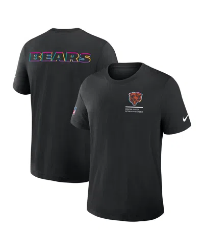 NIKE MEN'S BLACK CHICAGO BEARS TALL 2025 NFL CRUCIAL CATCH TRI-BLEND DRI-FIT T-SHIRT