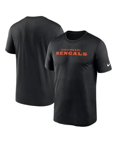 NIKE MEN'S BLACK CINCINNATI BENGALS PRIMETIME LEGEND WORDMARK PERFORMANCE T-SHIRT
