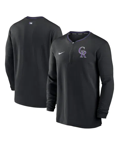 NIKE MEN'S BLACK COLORADO ROCKIES AUTHENTIC COLLECTION PERFORMANCE HALF-ZIP TOP