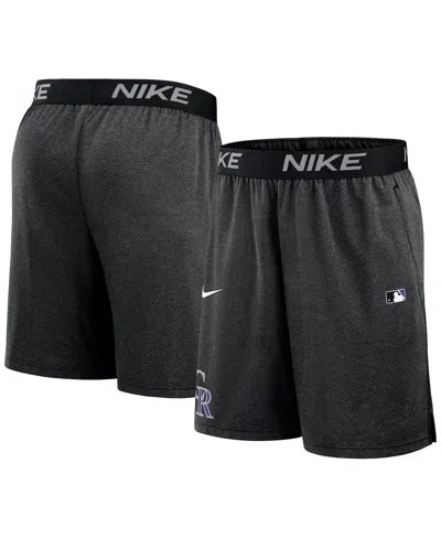 NIKE MEN'S BLACK COLORADO ROCKIES AUTHENTIC COLLECTION PERFORMANCE KNIT SHORTS