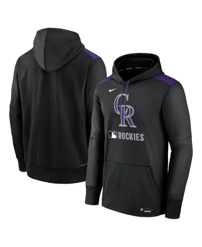 NIKE MEN'S BLACK COLORADO ROCKIES AUTHENTIC COLLECTION PERFORMANCE PULLOVER HOODIE