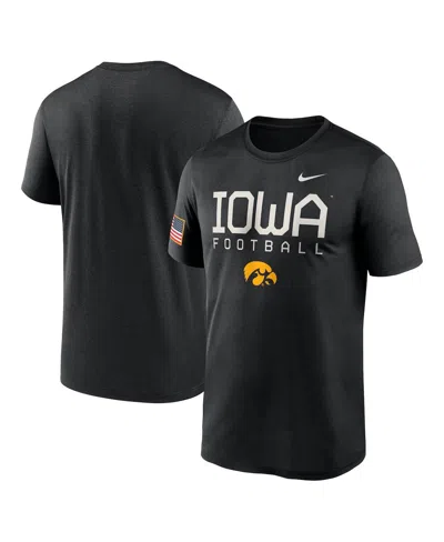NIKE MEN'S BLACK IOWA HAWKEYES 2024 MILITARY APPRECIATION LEGEND PERFORMANCE T-SHIRT