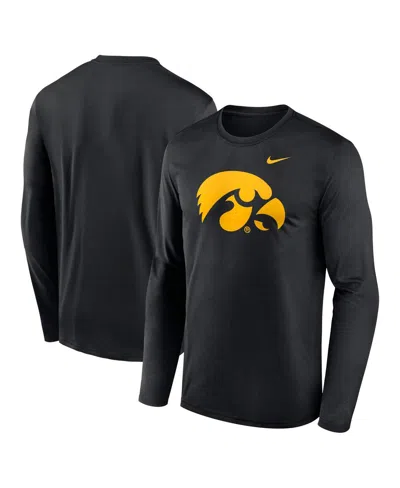 NIKE MEN'S BLACK IOWA HAWKEYES PRIME TIMEPRIMARY LEGEND LONG SLEEVE T-SHIRT