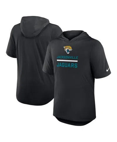 NIKE MEN'S BLACK JACKSONVILLE JAGUARS LOCKUP TRI-BLEND HOODIE T-SHIRT