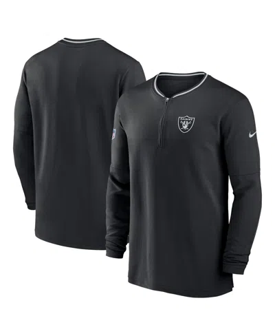 NIKE MEN'S BLACK LAS VEGAS RAIDERS COACH HALF-ZIP SWEATSHIRT
