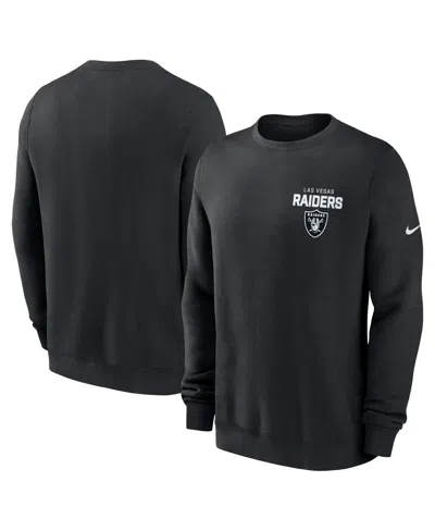 NIKE MEN'S BLACK LAS VEGAS RAIDERS PRIMETIME CLUB FLEECE PULLOVER SWEATSHIRT
