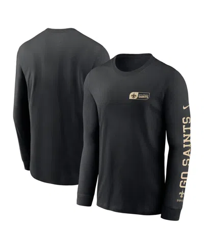 NIKE MEN'S BLACK NEW ORLEANS SAINTS ALL OUT LONG SLEEVE T-SHIRT
