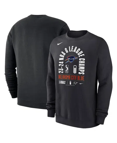 NIKE MEN'S BLACK OKLAHOMA CITY BLUE 2024 NBA G-LEAGUE CHAMPIONS FLEECE CREWNECK PULLOVER SWEATSHIRT
