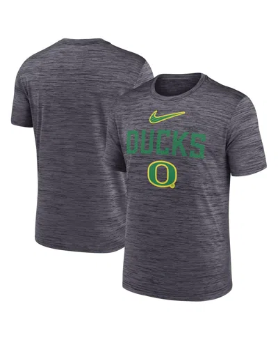 NIKE MEN'S BLACK OREGON DUCKS CAMPUS SLANT VELOCITY PERFORMANCE T-SHIRT