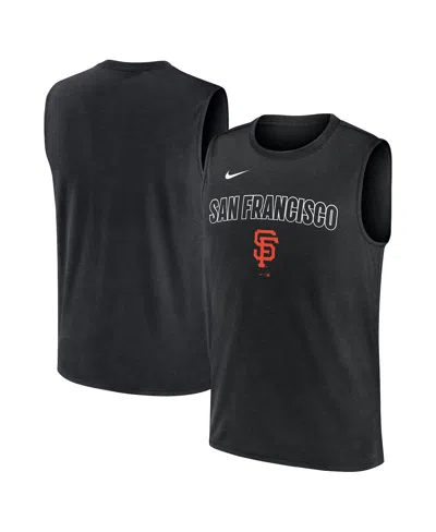 NIKE MEN'S BLACK SAN FRANCISCO GIANTS KNOCKOUT PERFORMANCE MUSCLE TANK TOP