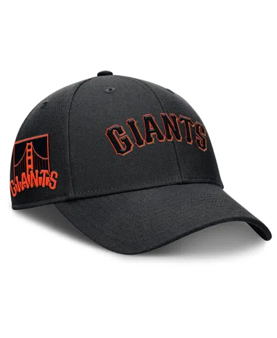 NIKE MEN'S BLACK SAN FRANCISCO GIANTS RISE GABERDINE ADJUSTABLE HAT