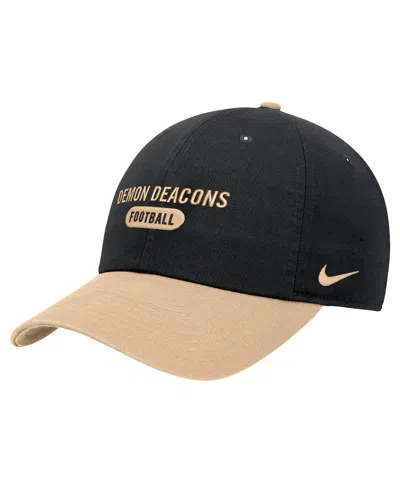 NIKE MEN'S BLACK WAKE FOREST DEMON DEACONS COLOR BLOCK CLUB ADJUSTABLE HAT
