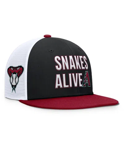 NIKE MEN'S BLACK/CRIMSON ARIZONA DIAMONDBACKS PRO TRUCKER SNAPBACK HAT