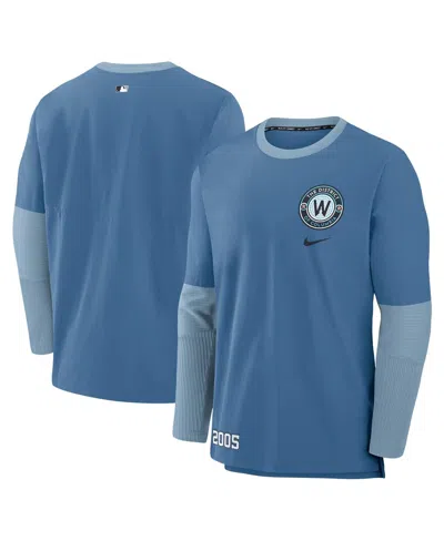 NIKE MEN'S BLUE WASHINGTON NATIONALS 2025 CITY CONNECT AUTHENTIC COLLECTION PERFORMANCE PLAYER SWEATSHIRT