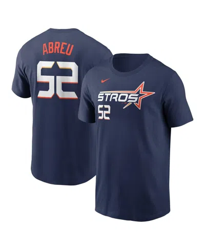 NIKE MEN'S BRYAN ABREU NAVY HOUSTON ASTROS 2025 CITY CONNECT FUSE NAME NUMBER T-SHIRT