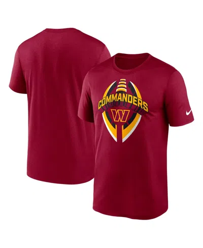 NIKE MEN'S BURGUNDY WASHINGTON COMMANDERS LEGEND ICON PERFORMANCE T-SHIRT