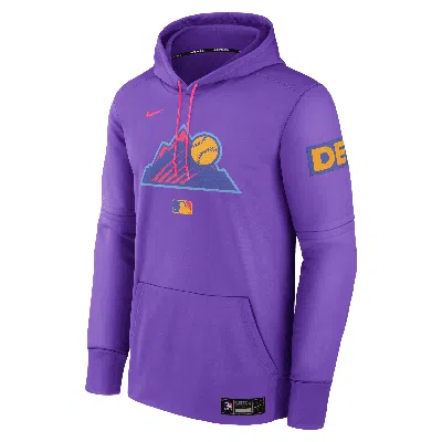 NIKE MEN'S COLORADO ROCKIES AUTHENTIC COLLECTION CITY CONNECT  THERMA MLB PULLOVER HOODIE
