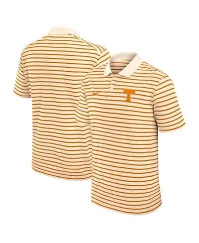 NIKE MEN'S CREAM TENNESSEE VOLUNTEERS SOLID FOUNDATION STRIPED PERFORMANCE POLO SHIRT
