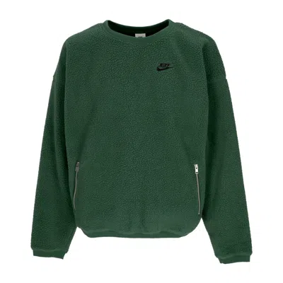 NIKE MEN'S CREWNECK SWEATSHIRT CLUB+ FLEECE WINTERIZED CREWNECK FIR/BLACK