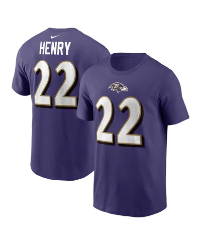 NIKE MEN'S DERRICK HENRY PURPLE BALTIMORE RAVENS PLAYER NAME NUMBER T-SHIRT