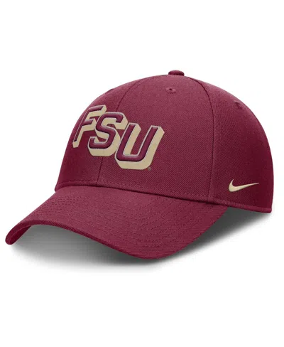 NIKE MEN'S GARNET FLORIDA STATE SEMINOLES SLANTED PRIMETIME RISE PERFORMANCE ADJUSTABLE HAT