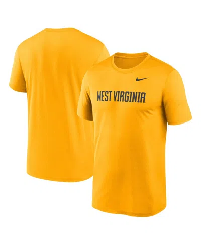 NIKE MEN'S GOLD WEST VIRGINIA MOUNTAINEERS PRIMETIME LEGEND WORDMARK T-SHIRT
