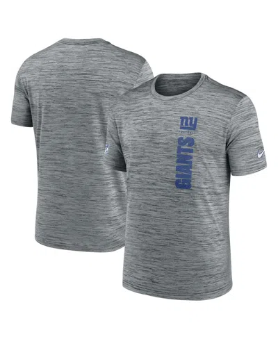 NIKE MEN'S GRAY NEW YORK GIANTS 2024 SIDELINE VELOCITY PERFORMANCE T-SHIRT
