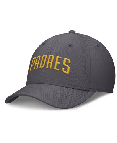 NIKE MEN'S GRAY SAN DIEGO PADRES SWOOSH PERFORMANCE FLEX HAT