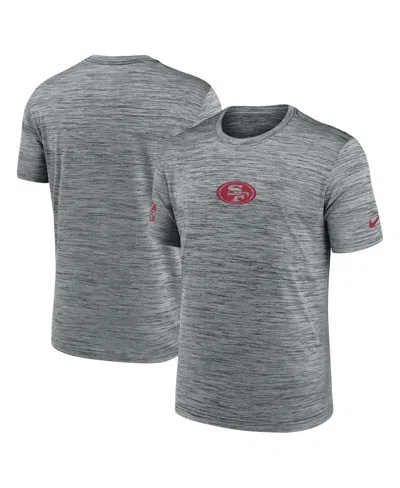 NIKE MEN'S GRAY SAN FRANCISCO 49ERS SIDELINE VELOCITY PERFORMANCE T-SHIRT