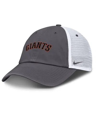 NIKE MEN'S GRAY SAN FRANCISCO GIANTS WORDMARK CLUB ADJUSTABLE TRUCKER HAT