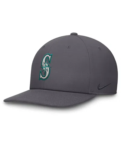 NIKE MEN'S GRAY SEATTLE MARINERS PRO PERFORMANCE SNAPBACK HAT