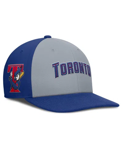NIKE MEN'S GRAY/ROYAL TORONTO BLUE JAYS PRO PERFORMANCE SNAPBACK HAT