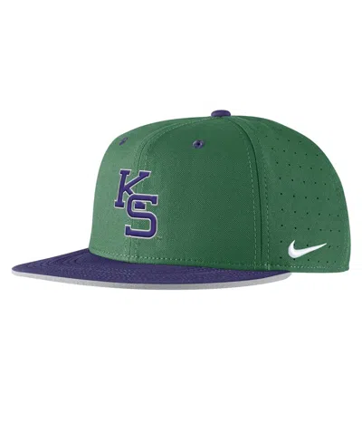 NIKE MEN'S GREEN KANSAS STATE WILDCATS 2025Â ON-FIELD TRUE PERFORMANCE BASEBALL FITTED HAT