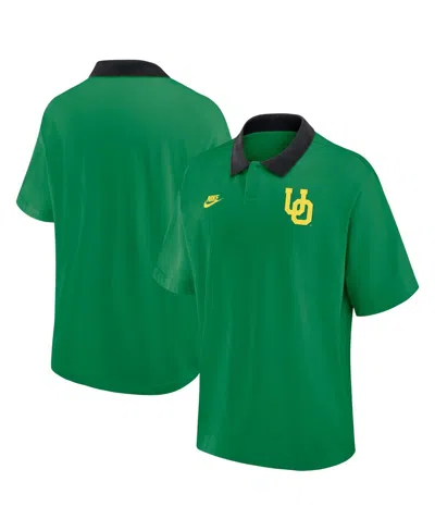 NIKE MEN'S GREEN OREGON DUCKS LEGACY JERSEY CLUB OVERSIZED FIT POLO SHIRT