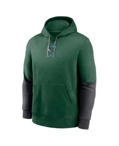 NIKE MEN'S GREEN TULANE GREEN WAVE 2024 SIDELINE CLUB PULLOVER HOODIE