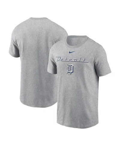 NIKE MEN'S HEATHER CHARCOAL DETROIT TIGERS LOCAL HOME TOWN T-SHIRT