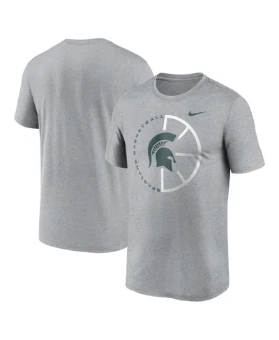 NIKE MEN'S HEATHER GRAY MICHIGAN STATE SPARTANS LEGEND BASKETBALL ICON PERFORMANCE T-SHIRT
