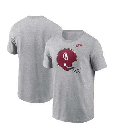 NIKE MEN'S HEATHER GRAY OKLAHOMA SOONERS LEGACY HELMET T-SHIRT