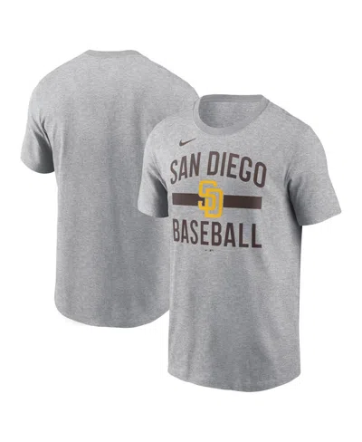 NIKE MEN'S HEATHER GRAY SAN DIEGO PADRES ARCHED T-SHIRT
