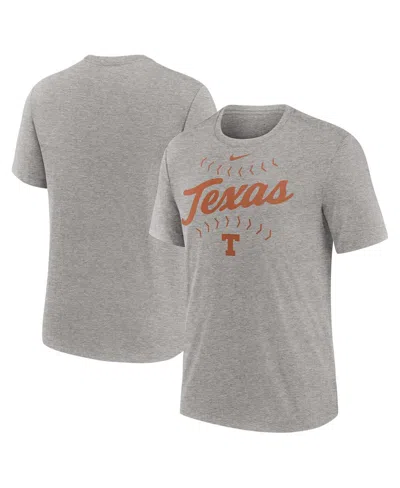 NIKE MEN'S HEATHER GRAY TEXAS LONGHORNS CAMPUS LOCAL TRI-BLEND T-SHIRT