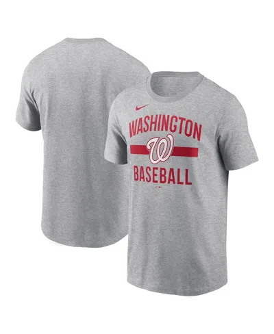 NIKE MEN'S HEATHER GRAY WASHINGTON NATIONALS ARCHED T-SHIRT