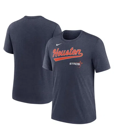 NIKE MEN'S HEATHER NAVY HOUSTON ASTROS 2025 CITY CONNECT TRI-BLEND T-SHIRT