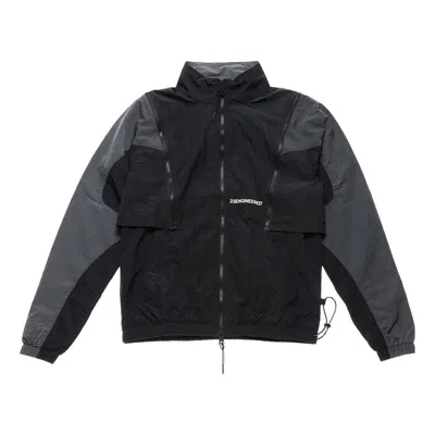 NIKE Men's Jordan Colorblock Detachable Zipper Long Sleeves Stand Collar Jacket Autumn Black