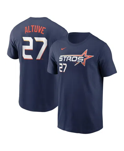 NIKE MEN'S JOSE ALTUVE NAVY HOUSTON ASTROS 2025 CITY CONNECT FUSE NAME NUMBER T-SHIRT